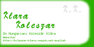 klara koleszar business card